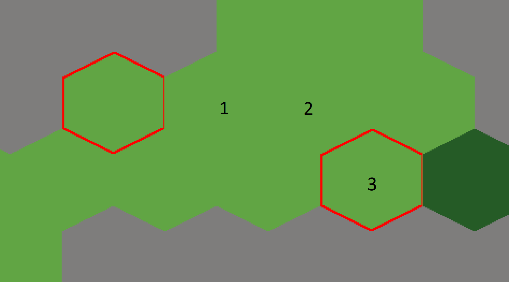 A screenshot of my game showing two highlighted tiles with numbers on the tiles in between.