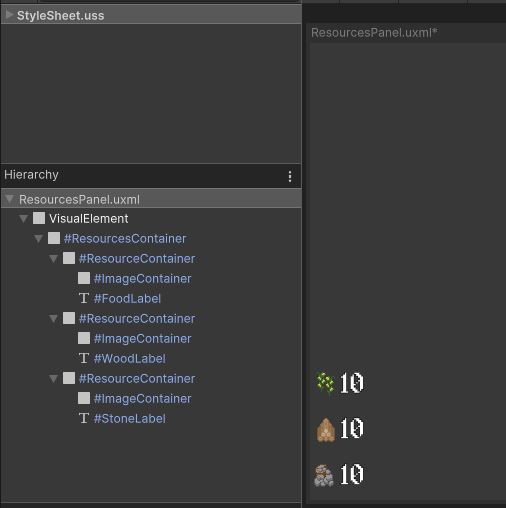 A screenshot of the UI component hierarchy.